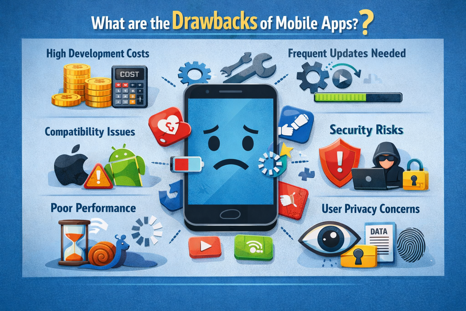 What are the drawbacks of mobile apps